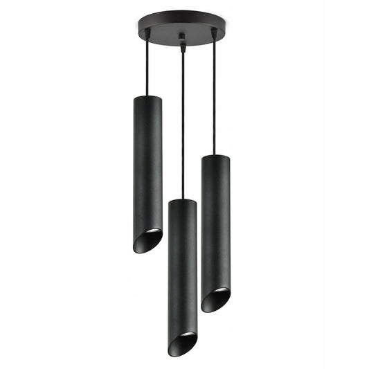 Pakabinamas šviestuvas „Lampa Wisząca“ – metaliniai cilindriniai gaubtai, LED GU10
