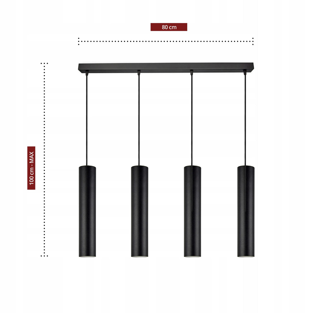Pakabinamas šviestuvas Luxolar 955-BZ4, 4 x GU10, juodas, metalinis