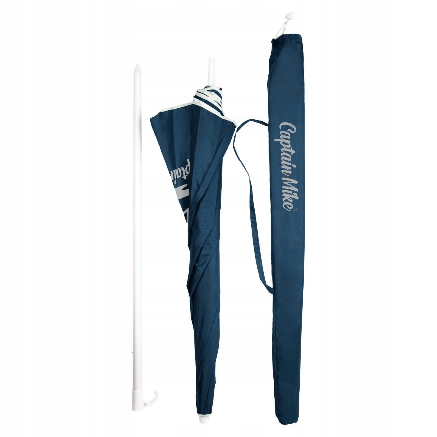 Paplūdimio skėtis Captain Mike su dėklu, UV UPF50+ apsauga, sulankstomas, lengvas, 160 cm