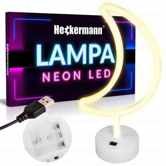 Pastatomas LED neonas Heckermann PUSMĖNULIS