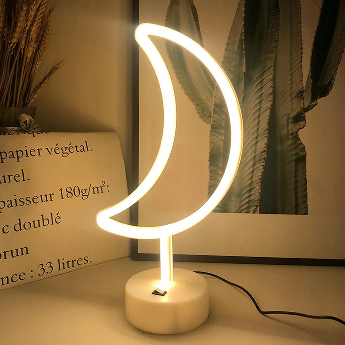Pastatomas LED neonas Heckermann PUSMĖNULIS