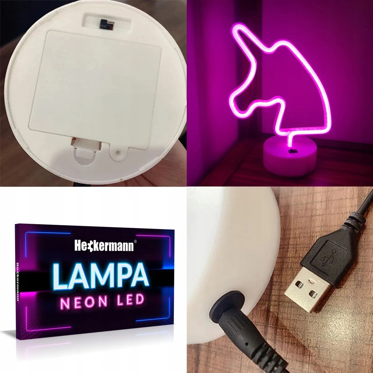 Pastatomas LED neonas Heckermann VIENARAGIS