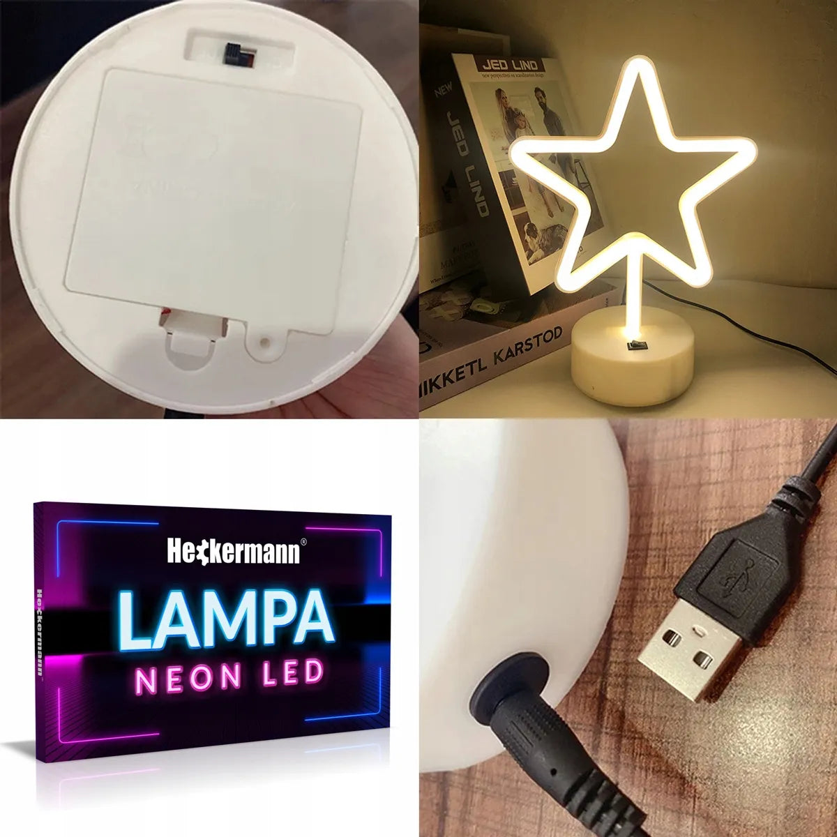 Pastatomas LED neoninis šviestuvas Heckermann GWIAZDA