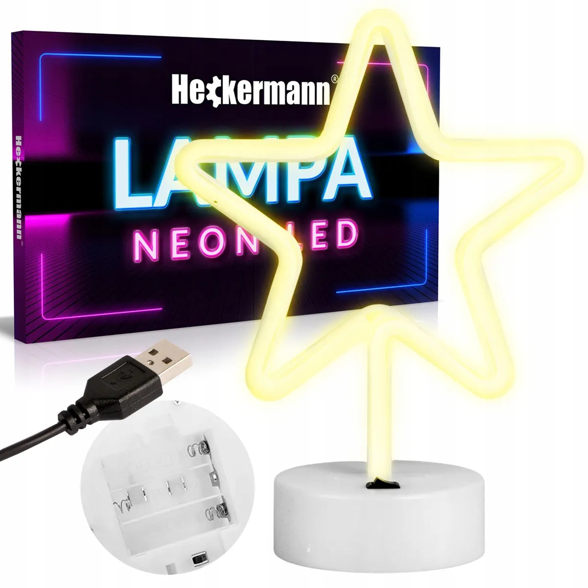 Pastatomas LED neoninis šviestuvas Heckermann GWIAZDA