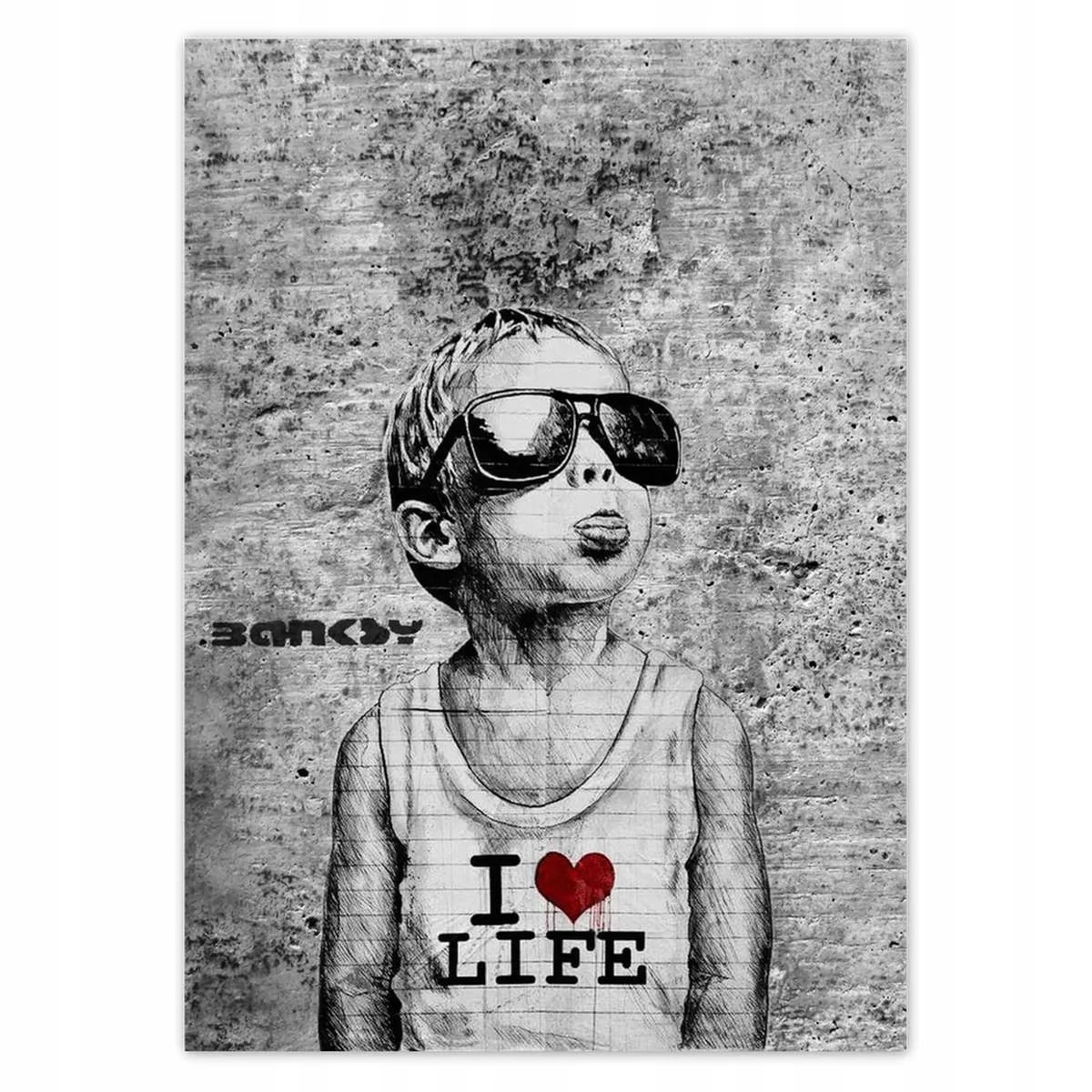 Plakatas 50x70 I love life Banksy