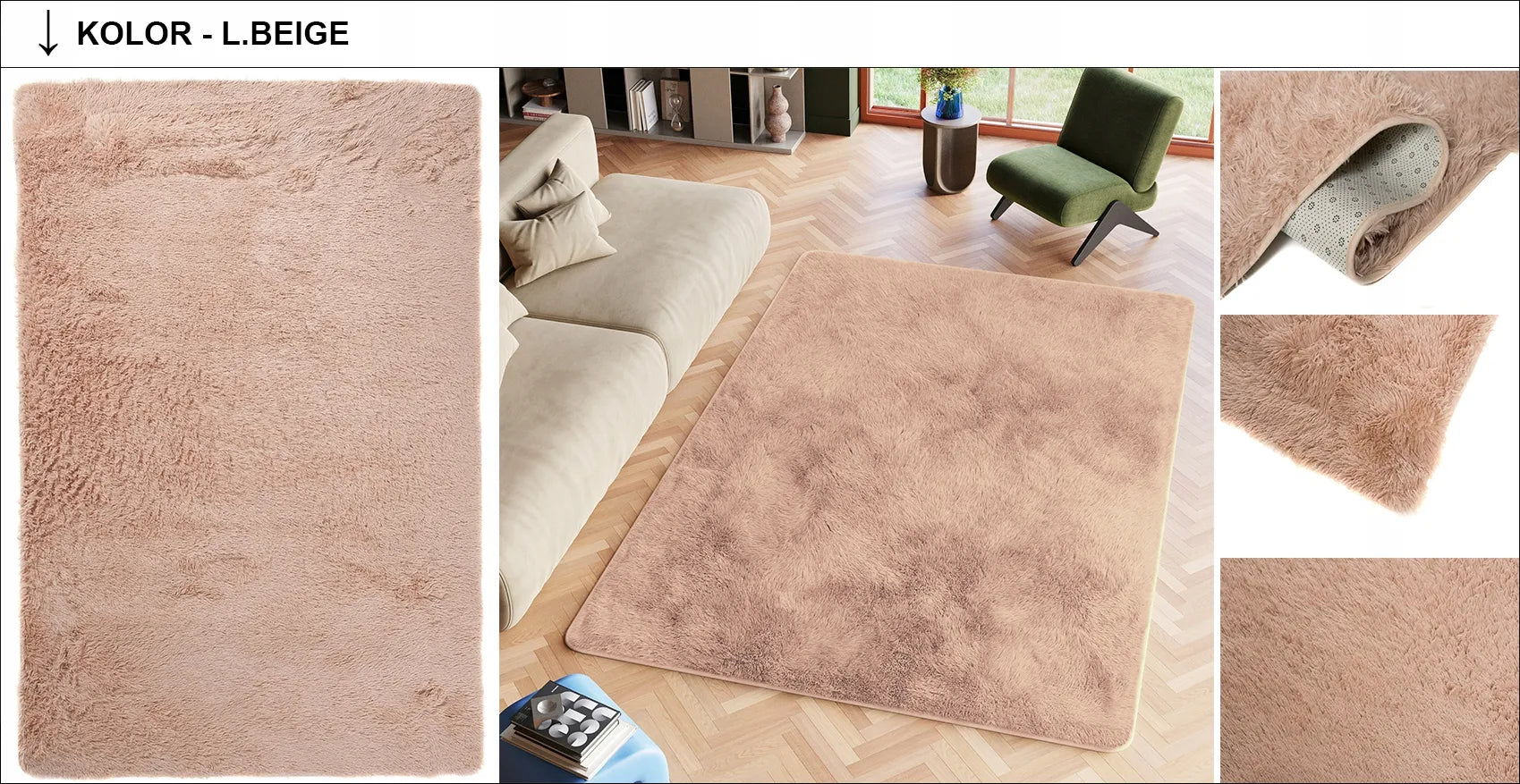 PLIŠINIS KILIMAS 80x150 PŪKUOTAS KEMŠTINIS MINKŠTAS ŠVELNUS STORAS AUKŠTAS MODERNUS