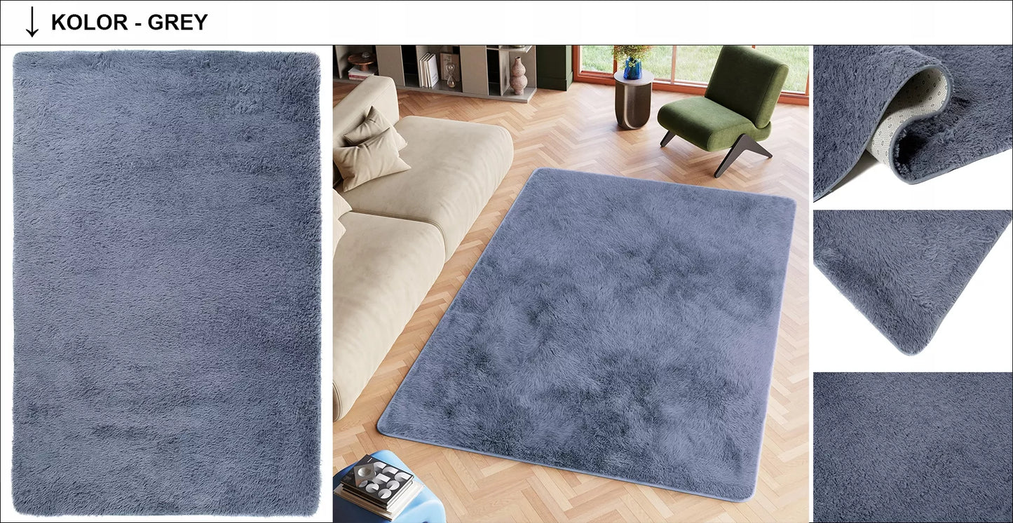 PLIŠINIS KILIMAS 80x150 PŪKUOTAS KEMŠTINIS MINKŠTAS ŠVELNUS STORAS AUKŠTAS MODERNUS