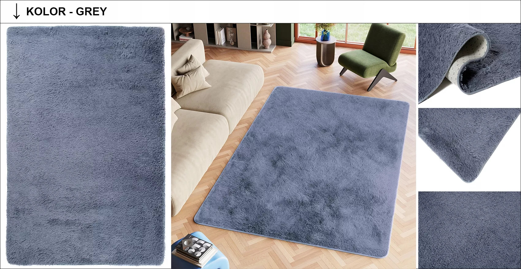 PLIŠINIS KILIMAS 80x150 PŪKUOTAS KEMŠTINIS MINKŠTAS ŠVELNUS STORAS AUKŠTAS MODERNUS