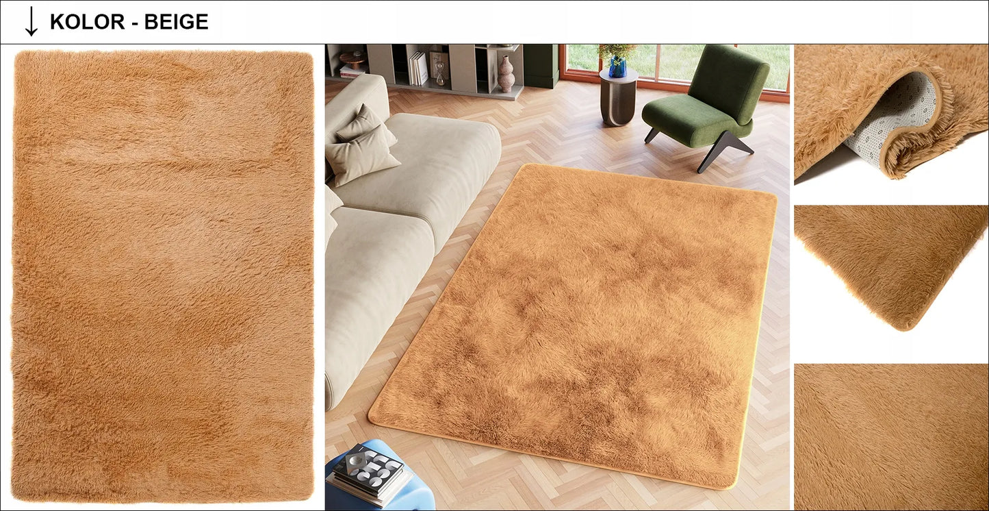 PLIŠINIS KILIMAS 80x150 PŪKUOTAS KEMŠTINIS MINKŠTAS ŠVELNUS STORAS AUKŠTAS MODERNUS