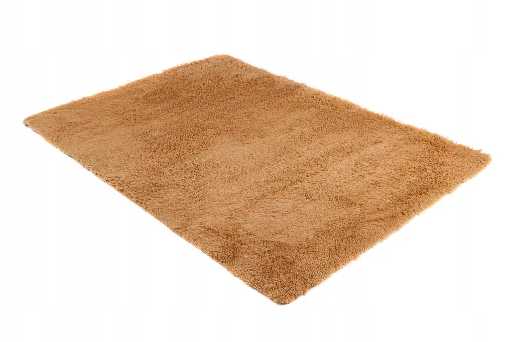 PLIUŠINIS SHAGGY KILIMAS 140x200 MINKŠTAS PŪKAS smėlio spalvos