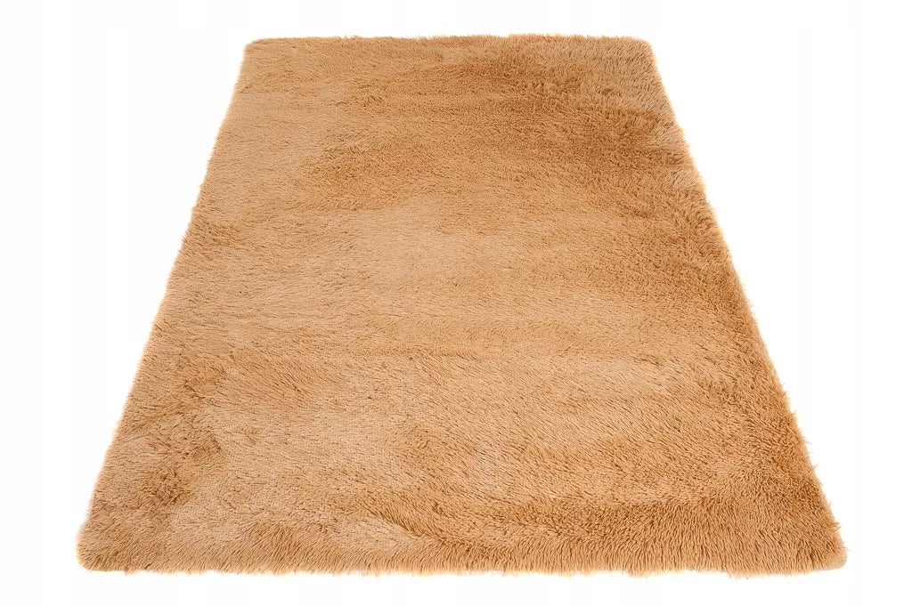 PLIUŠINIS SHAGGY KILIMAS 140x200 MINKŠTAS PŪKAS smėlio spalvos