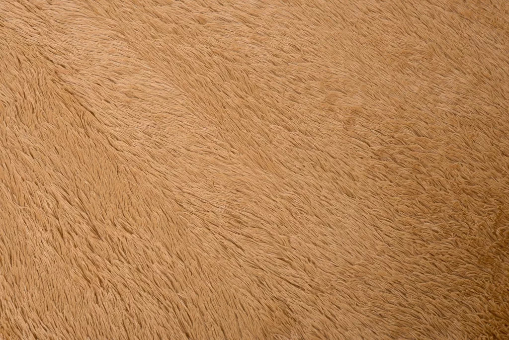 PLIUŠINIS SHAGGY KILIMAS 140x200 MINKŠTAS PŪKAS smėlio spalvos