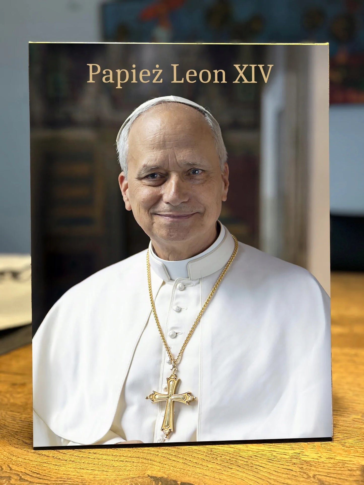 Popiežius Leonas XIV paveikslas ant drobės 30x40cm dovana religija šventasis art #905