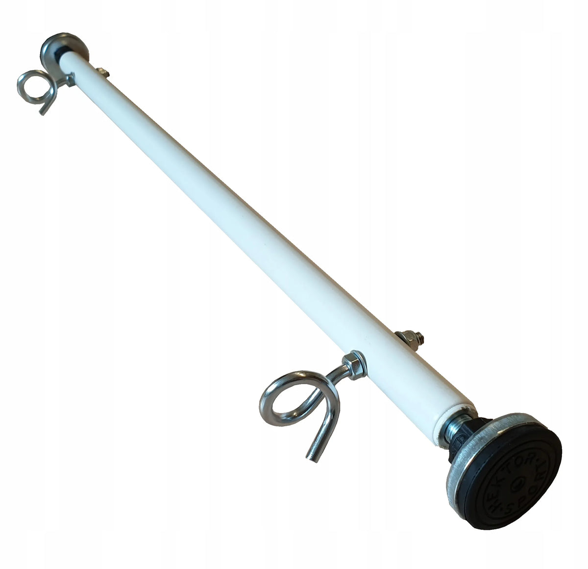 Reguliuojamas prisitraukimų skersinis su kabliais sūpynėms, 80 cm, baltas