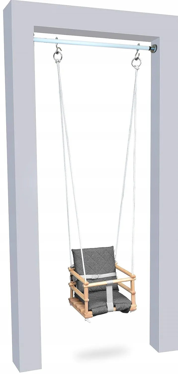 Reguliuojamas skersinis su kabliais vaikiškoms sūpynėms, 90 cm, baltas