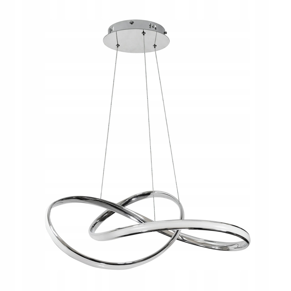 Sidabrinis pakabinamas LED lubinis šviestuvas „Krislamp Norton“ 60 cm su pulteliu, 3 šviesos spalvos