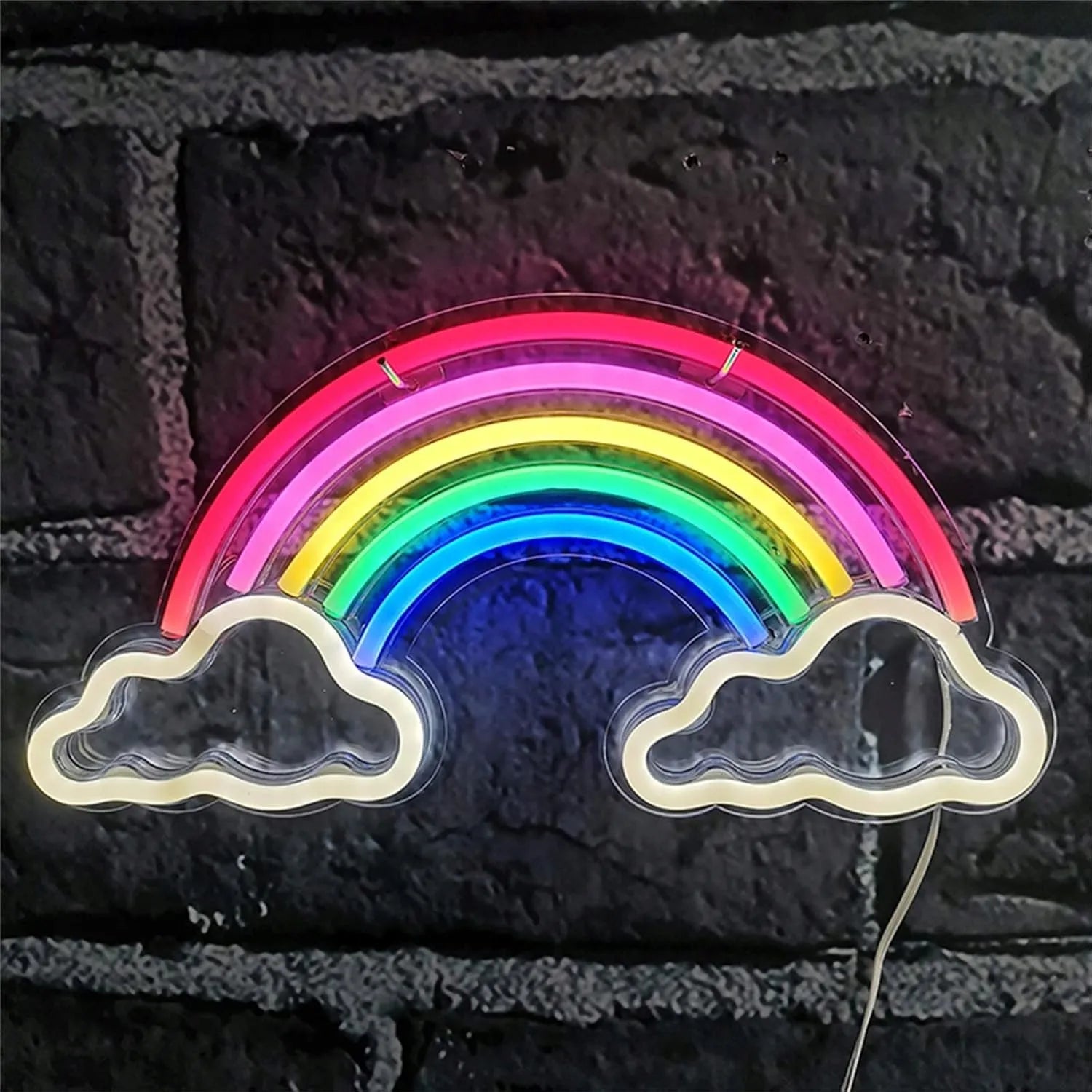 Sieninė LED neoninė lempa naktinis šviestuvas Vaivorykštė USB 5V SuperLED