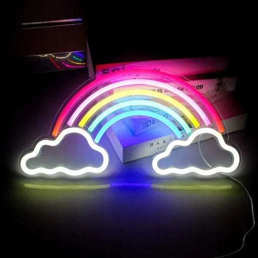 Sieninė LED neoninė lempa naktinis šviestuvas Vaivorykštė USB 5V SuperLED