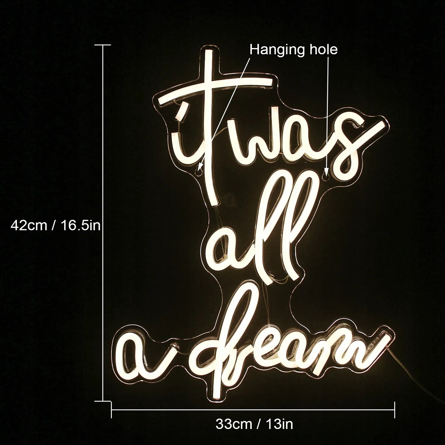 SIENINIS LED NEONAS "IT WAS ALL A DREAM" 42x33 cm