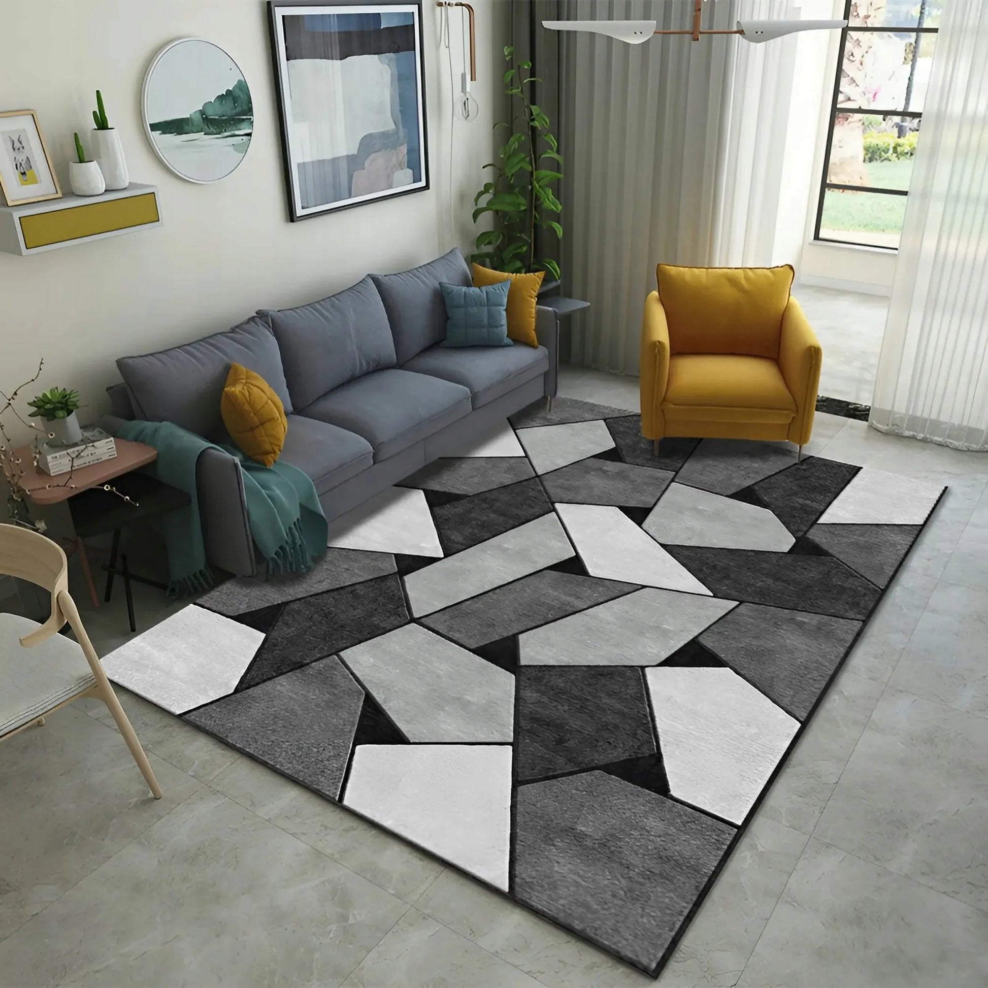 Sindbad modernus kilimas 160x220 smėlio spalvos, skirtas svetainei ir kambariui