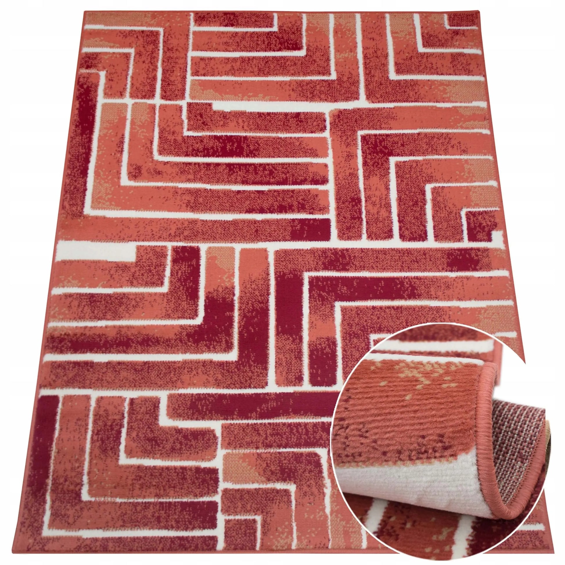 Šiuolaikinis geometrinis kilimas Eureka Home 100x150 cm, raudonas