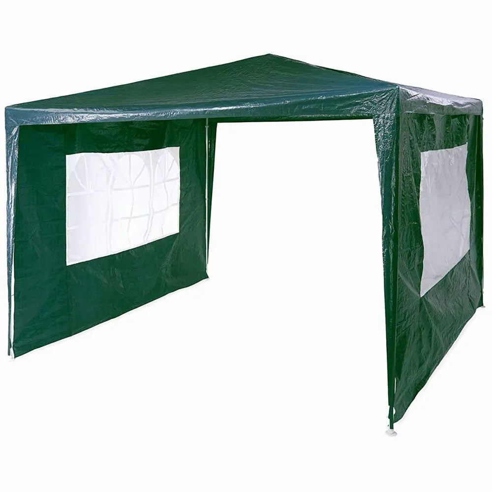 Sodo paviljonas 3x3 m palapinė pavėsinė su 2 sienelėmis, langais, žalias