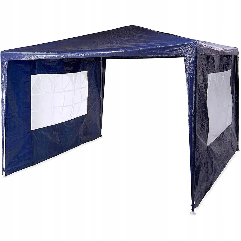 Sodo paviljonas, pavėsinė 3x3 m, prekybinė palapinė + 2 sienelės su langais, mėlyna