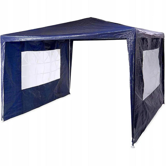 Sodo paviljonas, pavėsinė 3x3 m, prekybinė palapinė + 2 sienelės su langais, mėlyna