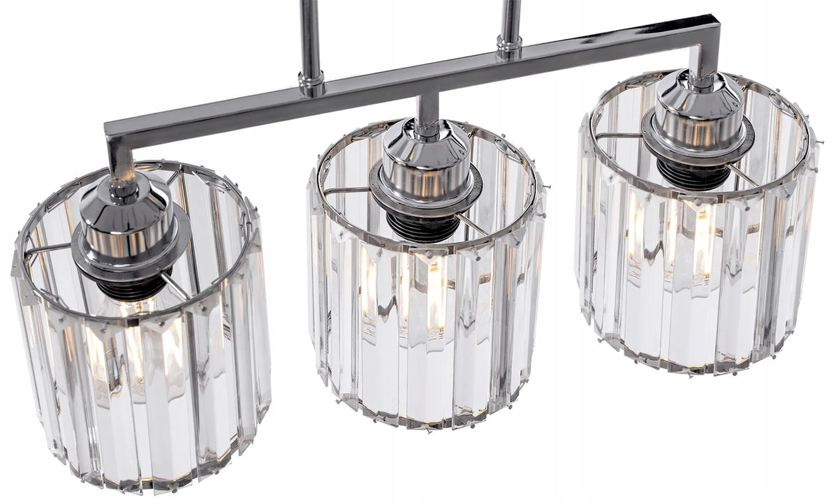 Stilingas chromuotas sidabro spalvos krištolinis lubinis šviestuvas TOOLIGHT Glamour, 3 šviesos taškai, 392228