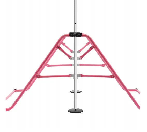 Sudedamas gimnastikos skersinis vaikams, 80 kg, 5 reguliuojami aukščiai, rožinis, plieninis, treniruočių