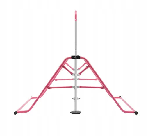 Sudedamas gimnastikos skersinis vaikams, 80 kg, 5 reguliuojami aukščiai, rožinis, plieninis, treniruočių