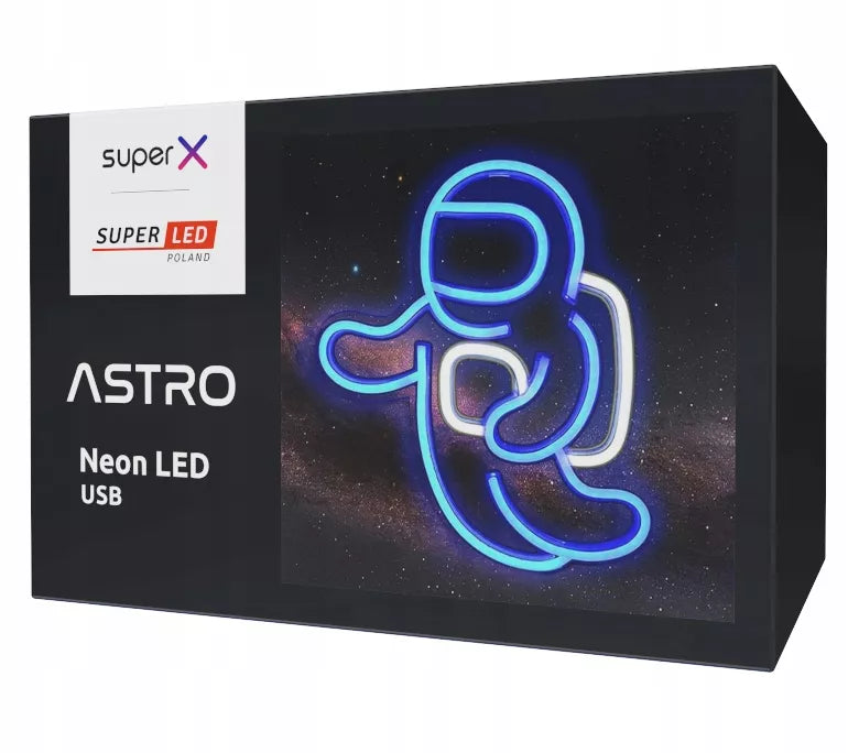 SuperLED neoninis LED sieninis šviestuvas, naktinė lempa Astronautas, USB 5V
