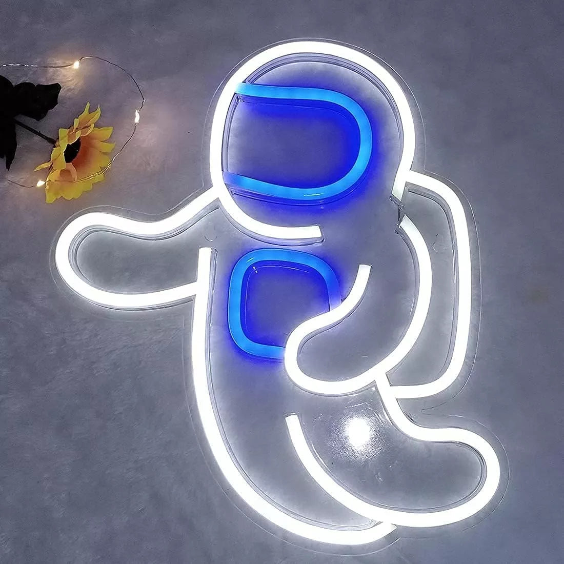 SuperLED neoninis LED sieninis šviestuvas, naktinė lempa Astronautas, USB 5V