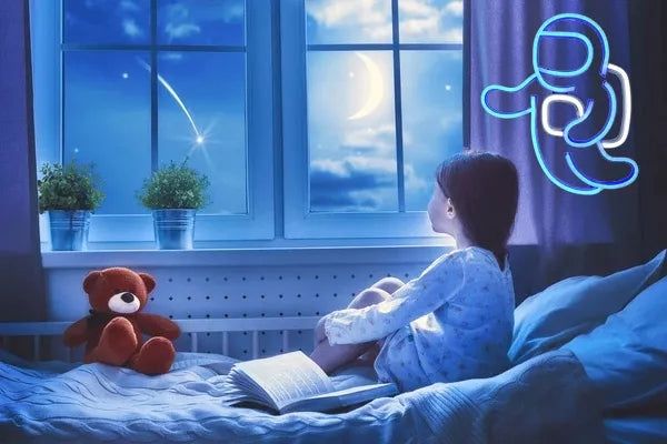 SuperLED neoninis LED sieninis šviestuvas, naktinė lempa Astronautas, USB 5V