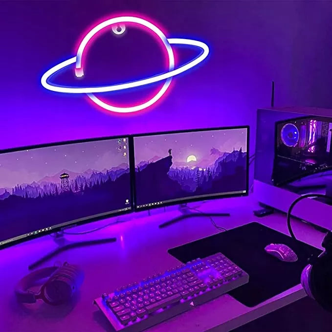 SuperLED sieninis LED neono šviestuvas, naktinė lempa, planeta Jupiter, USB 5V