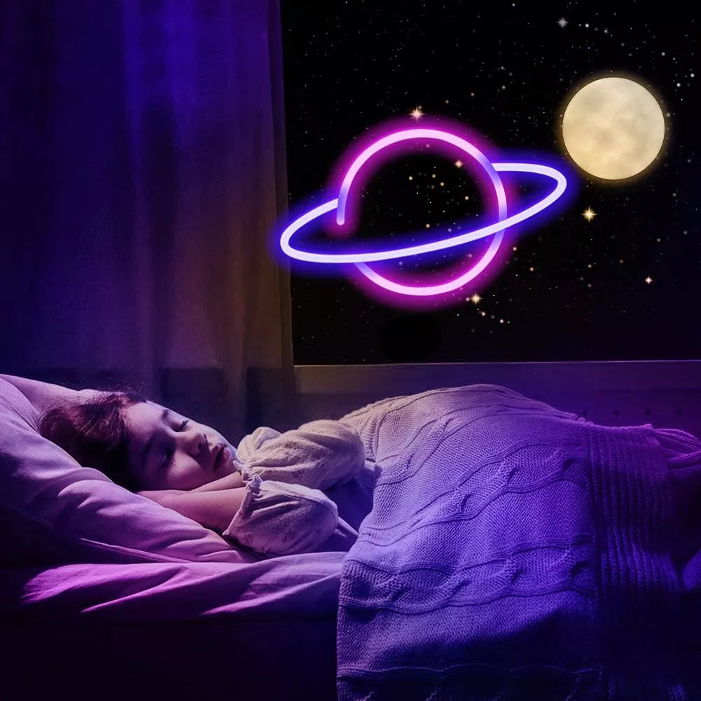 SuperLED sieninis LED neono šviestuvas, naktinė lempa, planeta Jupiter, USB 5V
