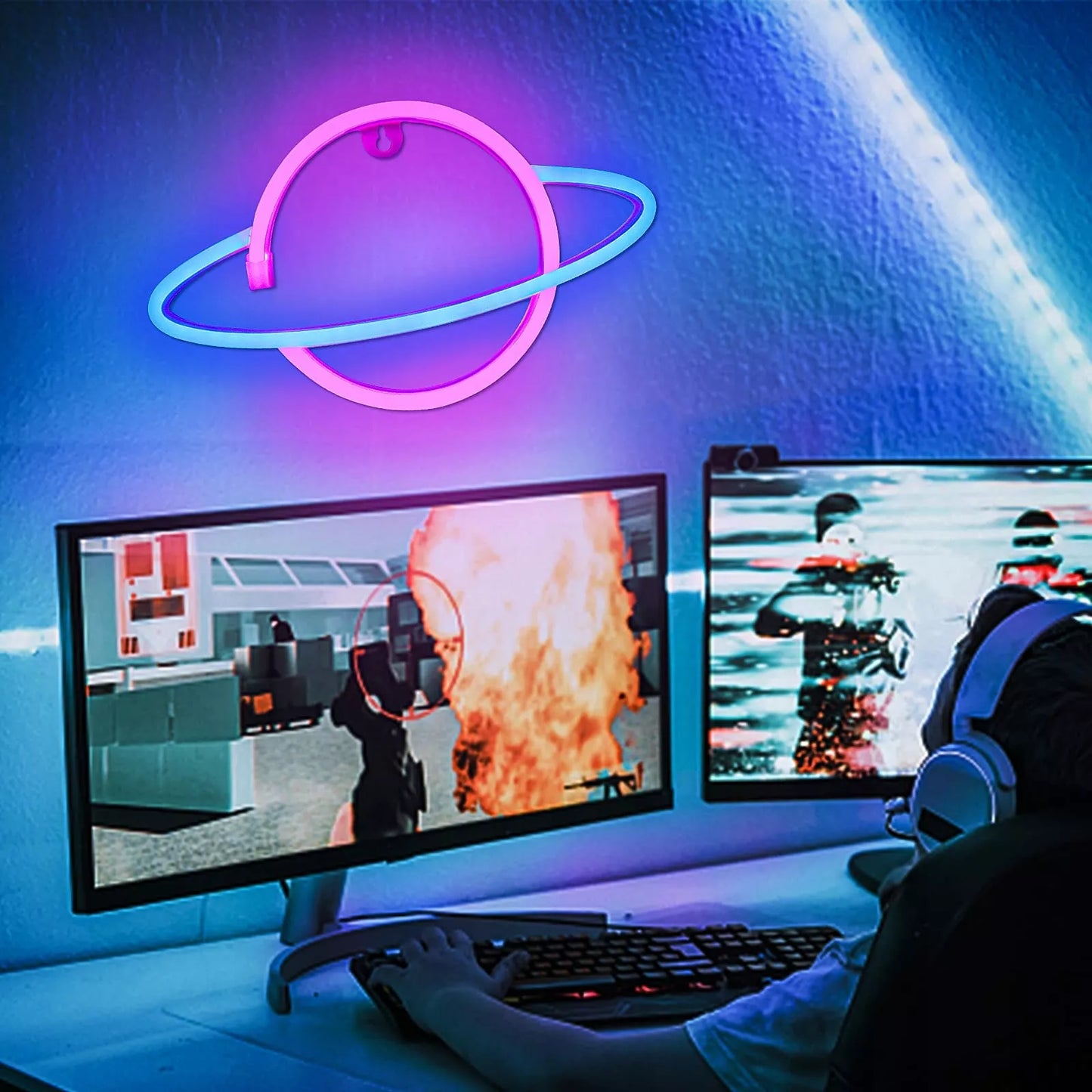 SuperLED sieninis LED neono šviestuvas, naktinė lempa, planeta Jupiter, USB 5V