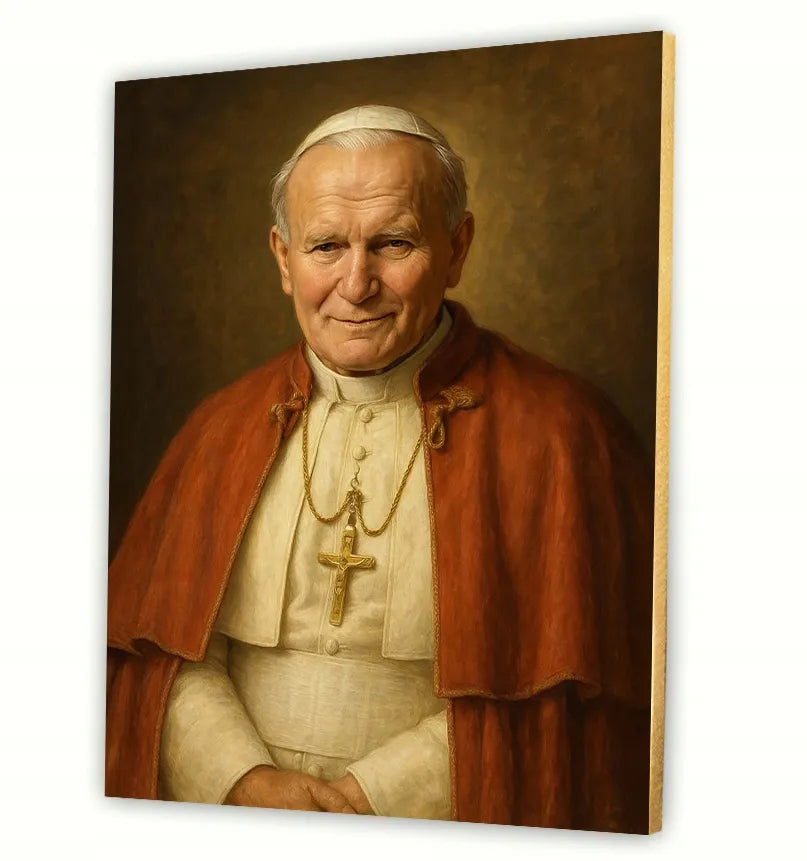 Šventasis popiežius Jonas Paulius II religinis paveikslas 30x40 cm ant drobės, dovana #902