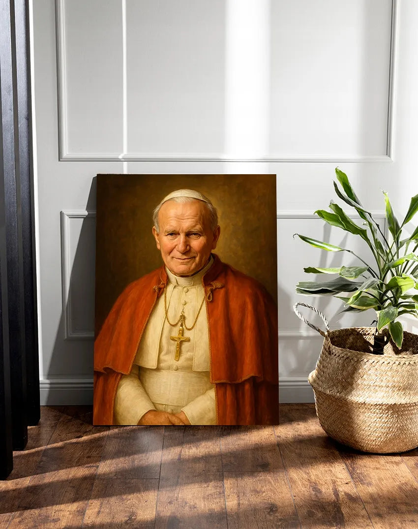 Šventasis popiežius Jonas Paulius II religinis paveikslas 30x40 cm ant drobės, dovana #902