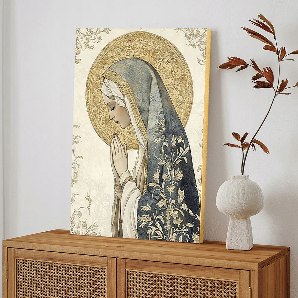 Šventosios Mergelės Marijos religinis paveikslas ant drobės 30x40cm – dovana jauniesiems ar šventėms #904