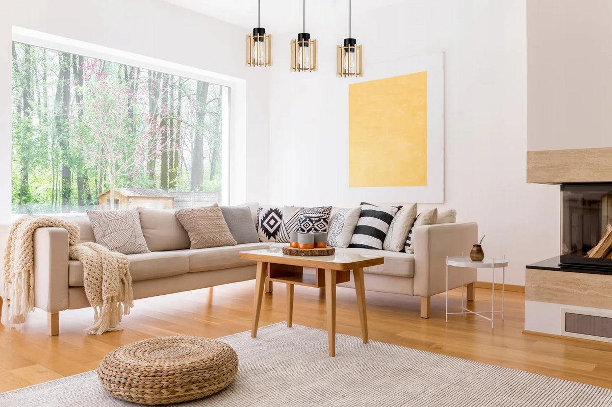 TRIJŲ ŠVIESOS ŠALTINIŲ PAKABINAMAS ŠVIESTUVAS „TIMBER“ 2357/3, MEDINIS, MODERNUS, BOHO