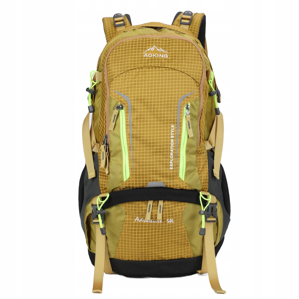 Turistinė kuprinė AOKING Adventure 43l su padalijamu skyriumi, geltona