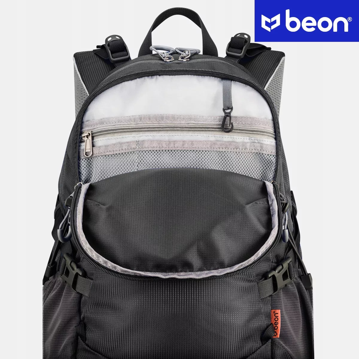 Turistinė kuprinė Beon XB540 30L, žygio, kalnų, unisex, tvirta, juoda