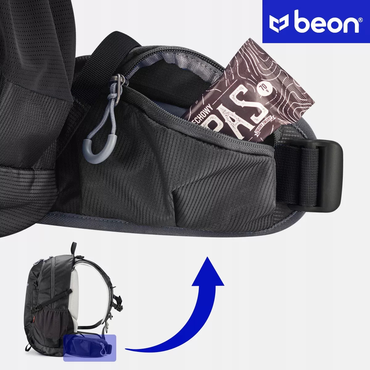 Turistinė kuprinė Beon XB540 30L, žygio, kalnų, unisex, tvirta, juoda