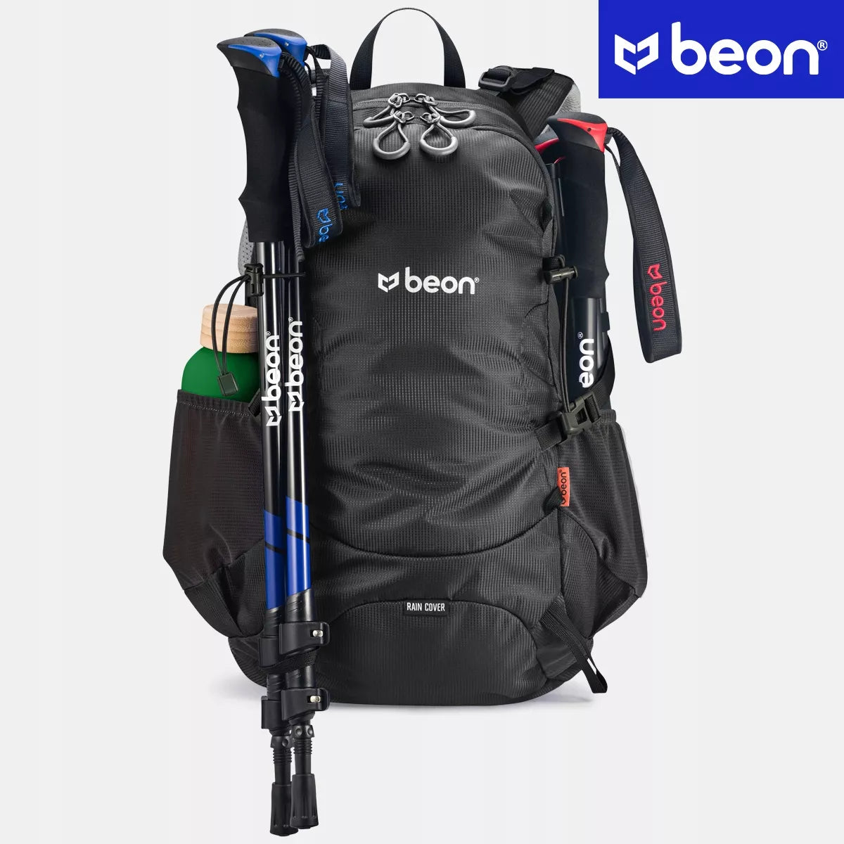Turistinė kuprinė Beon XB540 30L, žygio, kalnų, unisex, tvirta, juoda