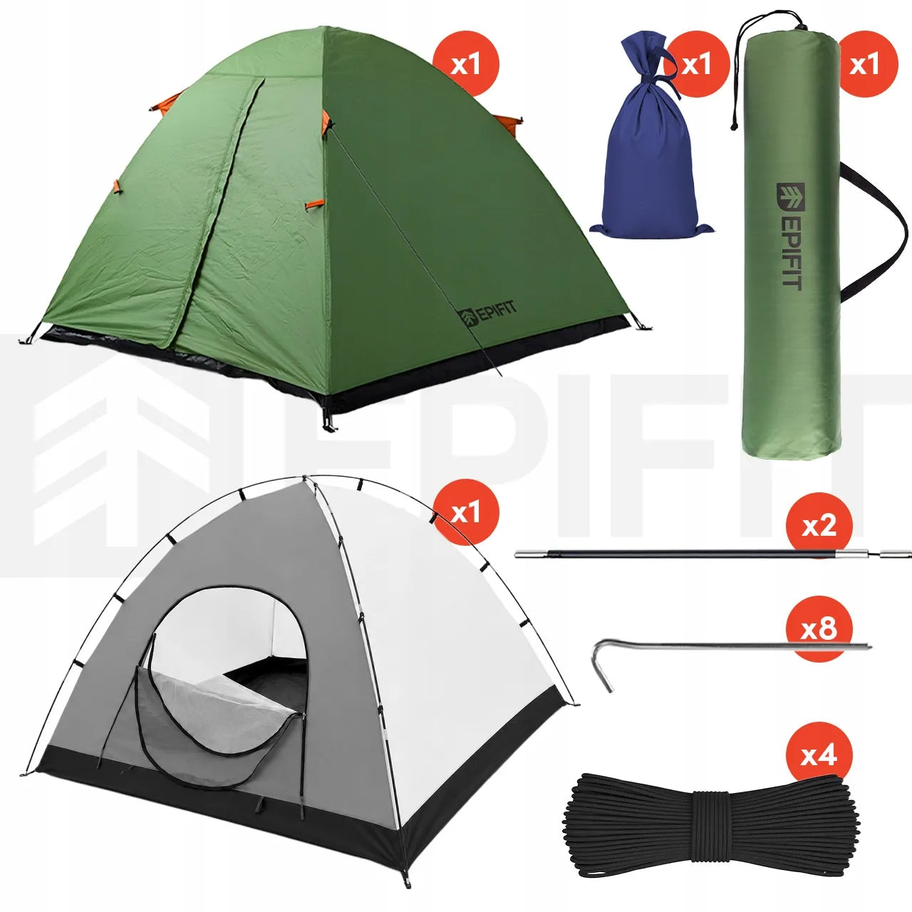Turistinė palapinė 1-2 asmenims Epifit HORIZON 2.0, vandeniui atspari, 205x150x120 cm