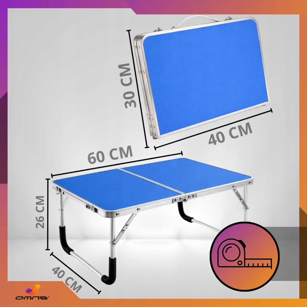 Turistinis iškylų ir paplūdimio stalas Omna Campfold T60 blue, aliuminis, sulankstomas į lagaminą 60x40 cm