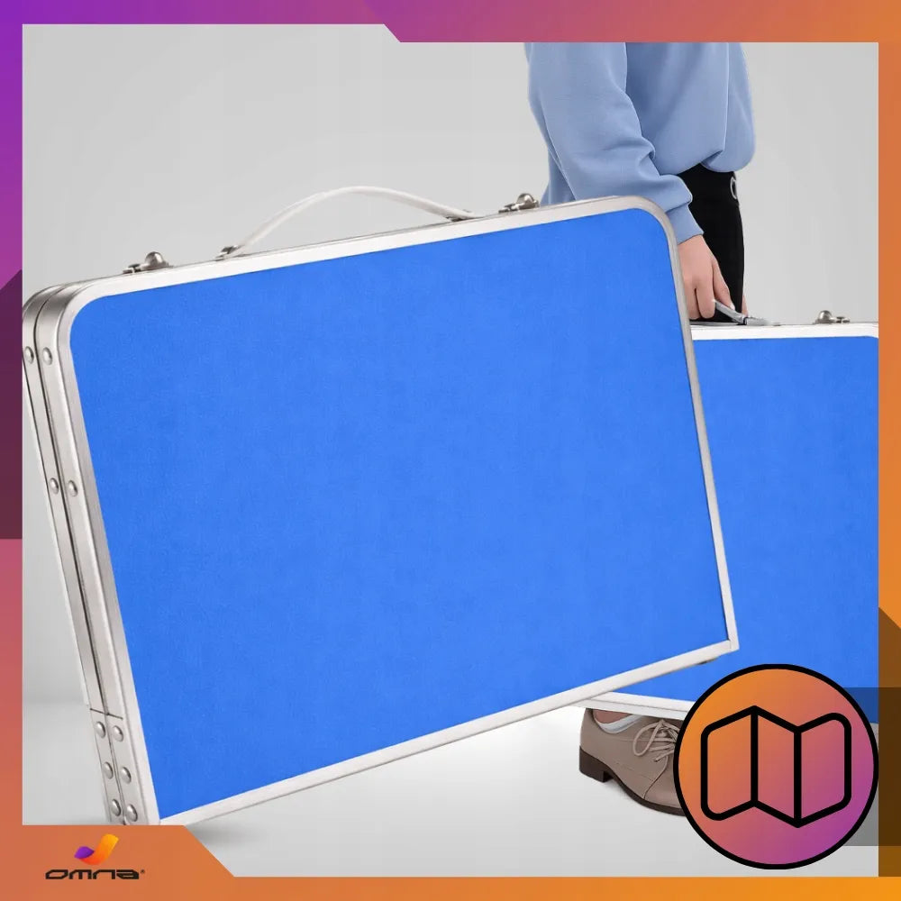Turistinis iškylų ir paplūdimio stalas Omna Campfold T60 blue, aliuminis, sulankstomas į lagaminą 60x40 cm