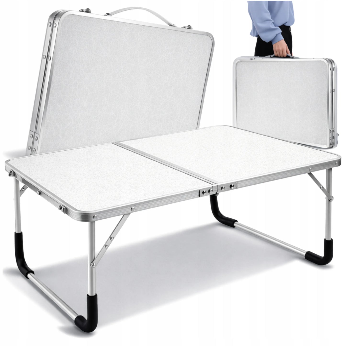 Turistinis kempingo sulankstomas stalelis Omna Campfold T60, 60x40 cm, baltas