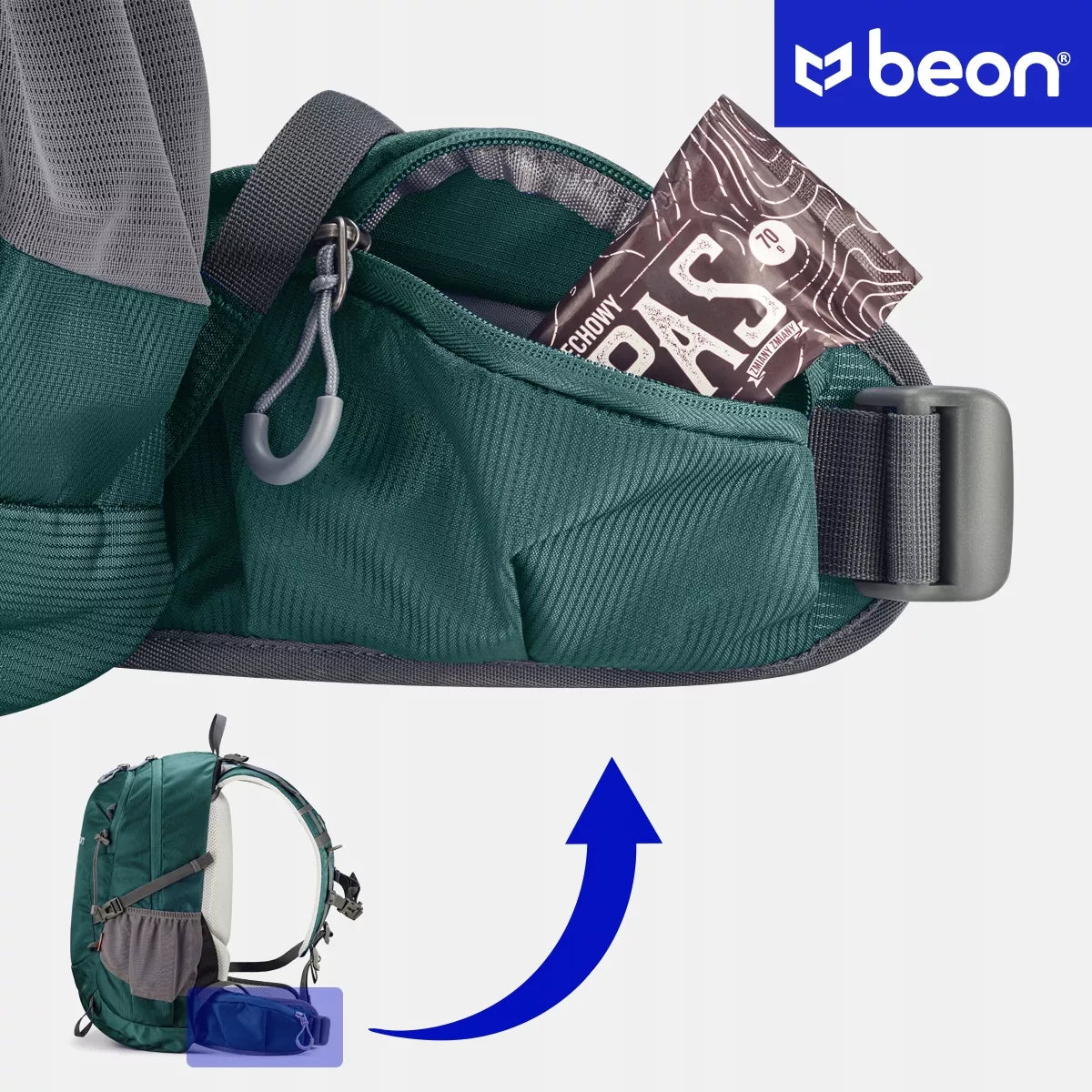 Turistinis trekingo kuprinė 30L vyrams ir moterims, Beon XB540, žalia